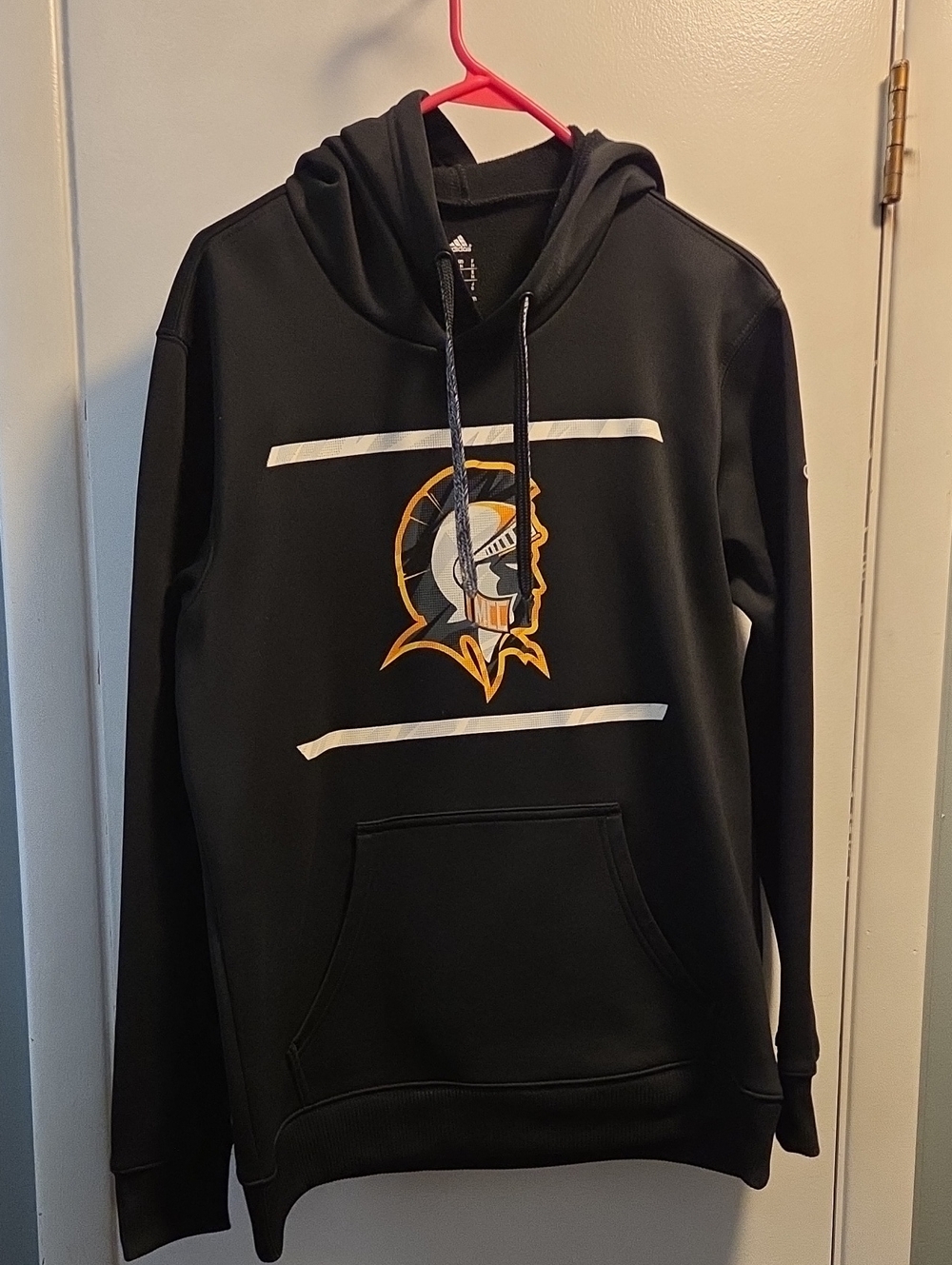 adidas Black Hoodie with Gold and White Knight Logo